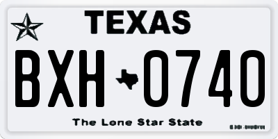 TX license plate BXH0740