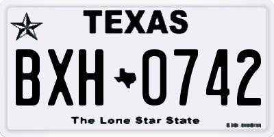 TX license plate BXH0742