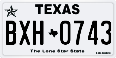 TX license plate BXH0743