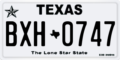 TX license plate BXH0747