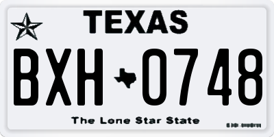 TX license plate BXH0748