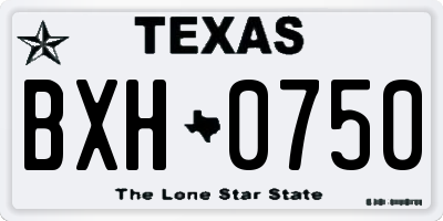 TX license plate BXH0750