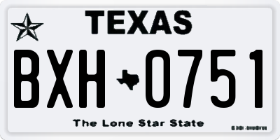 TX license plate BXH0751