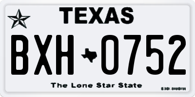 TX license plate BXH0752