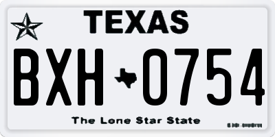 TX license plate BXH0754