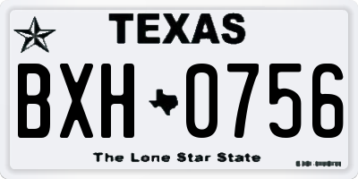 TX license plate BXH0756