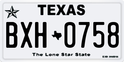 TX license plate BXH0758