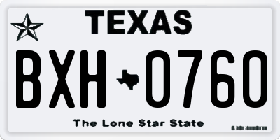 TX license plate BXH0760