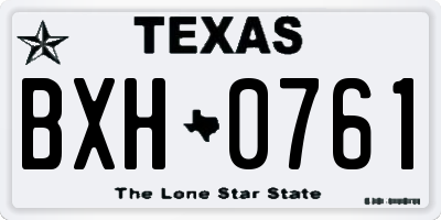 TX license plate BXH0761