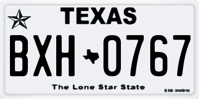 TX license plate BXH0767