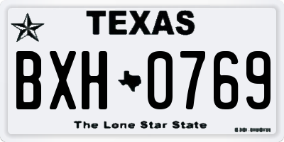 TX license plate BXH0769