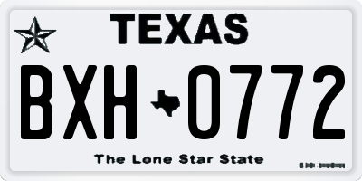 TX license plate BXH0772
