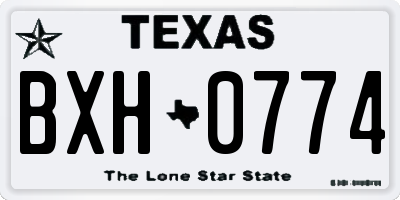 TX license plate BXH0774