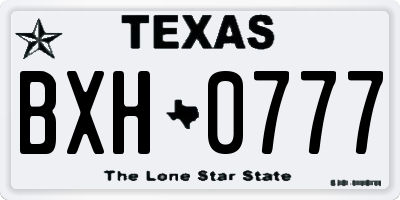 TX license plate BXH0777