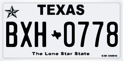 TX license plate BXH0778