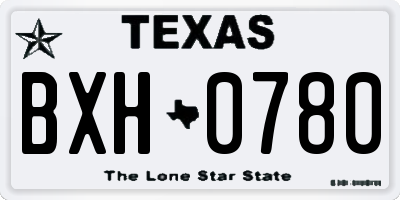 TX license plate BXH0780