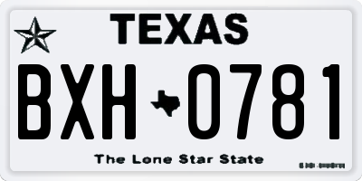 TX license plate BXH0781