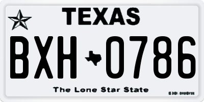 TX license plate BXH0786