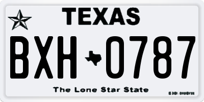TX license plate BXH0787