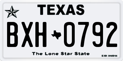 TX license plate BXH0792