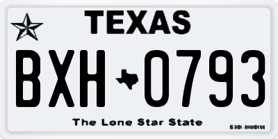 TX license plate BXH0793