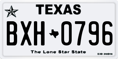 TX license plate BXH0796
