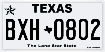 TX license plate BXH0802