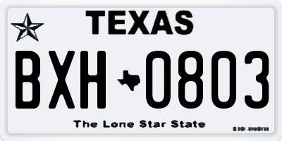 TX license plate BXH0803