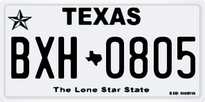 TX license plate BXH0805