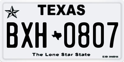 TX license plate BXH0807