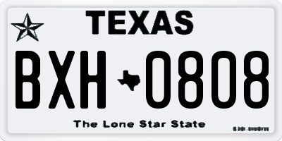 TX license plate BXH0808