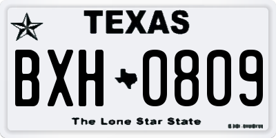 TX license plate BXH0809