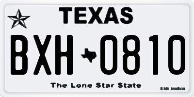 TX license plate BXH0810