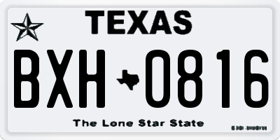 TX license plate BXH0816