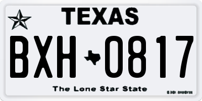 TX license plate BXH0817