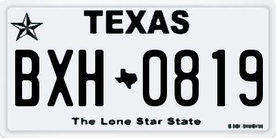 TX license plate BXH0819