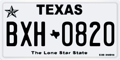 TX license plate BXH0820