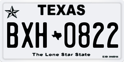 TX license plate BXH0822