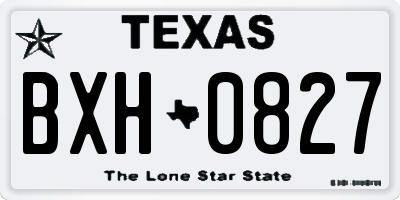 TX license plate BXH0827