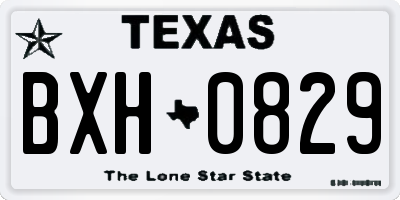 TX license plate BXH0829
