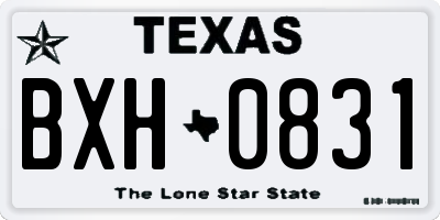 TX license plate BXH0831