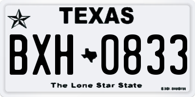 TX license plate BXH0833