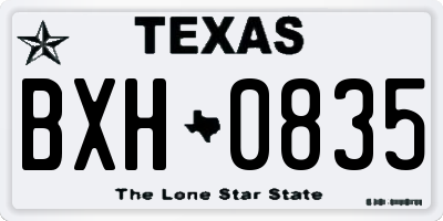 TX license plate BXH0835