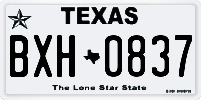TX license plate BXH0837
