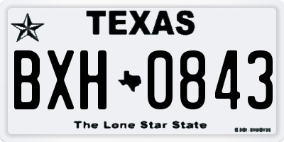 TX license plate BXH0843