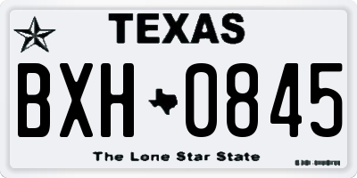 TX license plate BXH0845