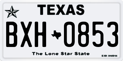 TX license plate BXH0853