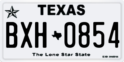 TX license plate BXH0854