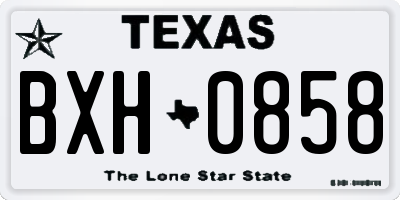 TX license plate BXH0858