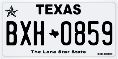 TX license plate BXH0859